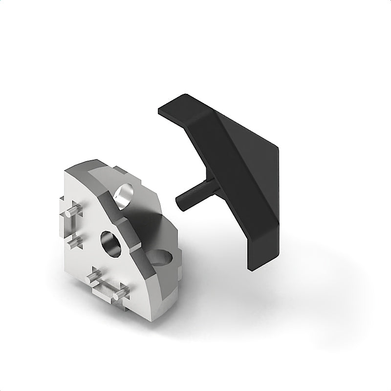 Eck-Verbindungssatz 8 Zn, 40x40-45°, mit 3 Schrauben M8