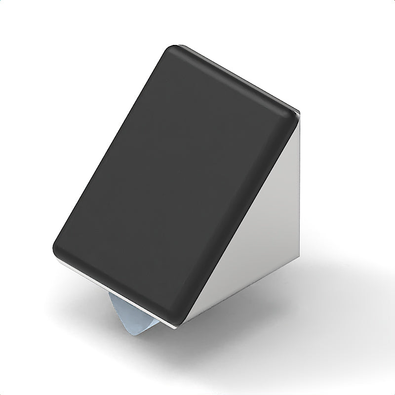 Winkelsatz 6 30x30 Zn, Abdeckkappe schwarz, Nutenstein 6 mit Steg, M6, Halbrundschrauben M6x14