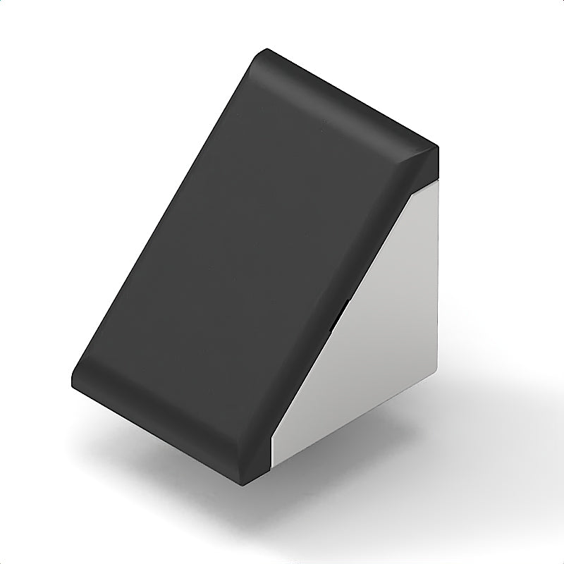 Winkelsatz 8 40x40x40 Zn, Abdeckkappe schwarz (Langloch)