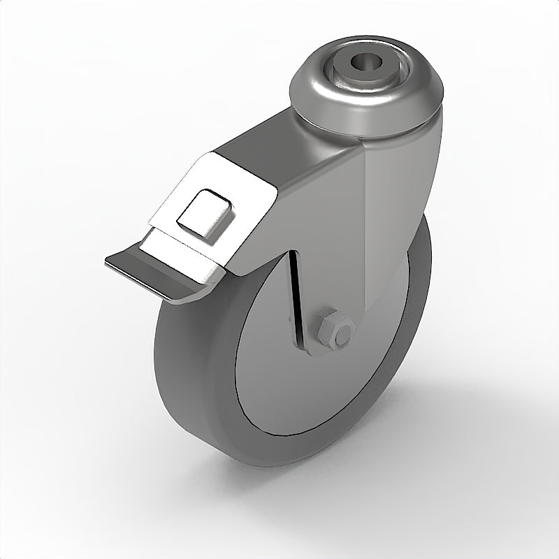 Lenkrolle D125, Verzinkt, mit Doppelfeststeller