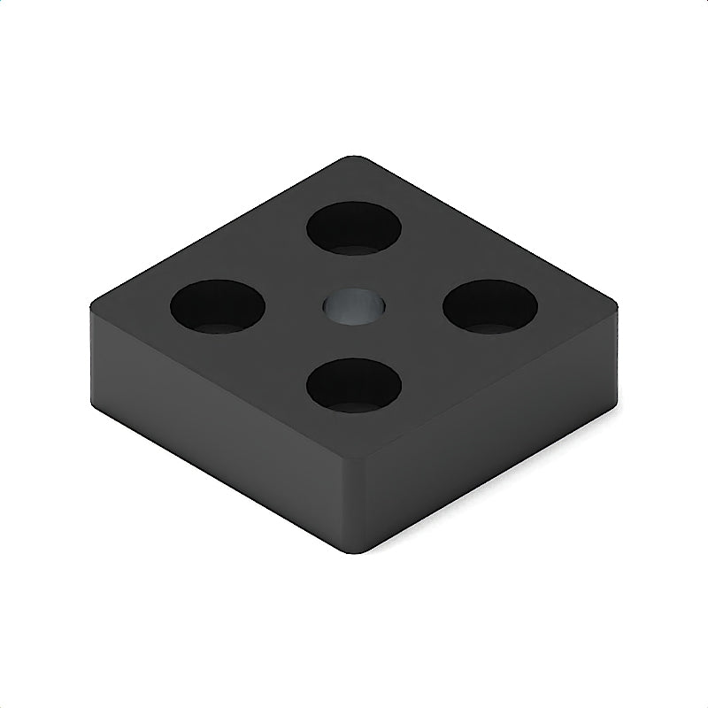 Transport- und Fussplatte 5 40x40 M8, GD-Zn, schwarz