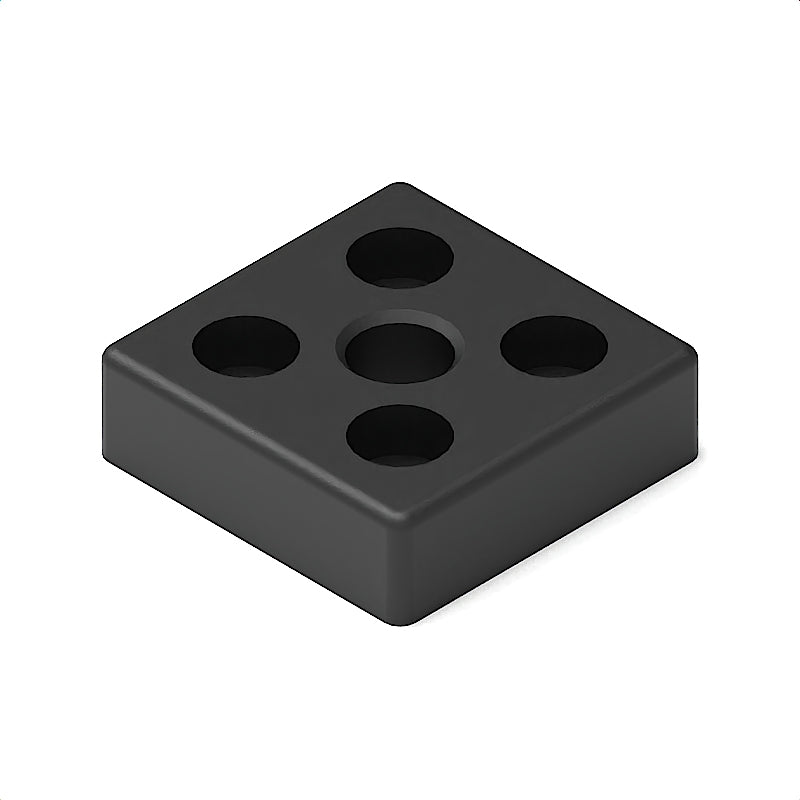 Transport- und Fussplatte 5 40x40 M12, GD-Zn, schwarz