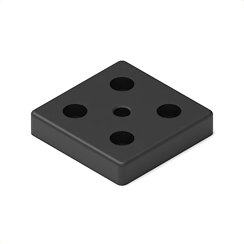 Transport- und Fussplatte 8 80x80 M12, GD-Zn, schwarz