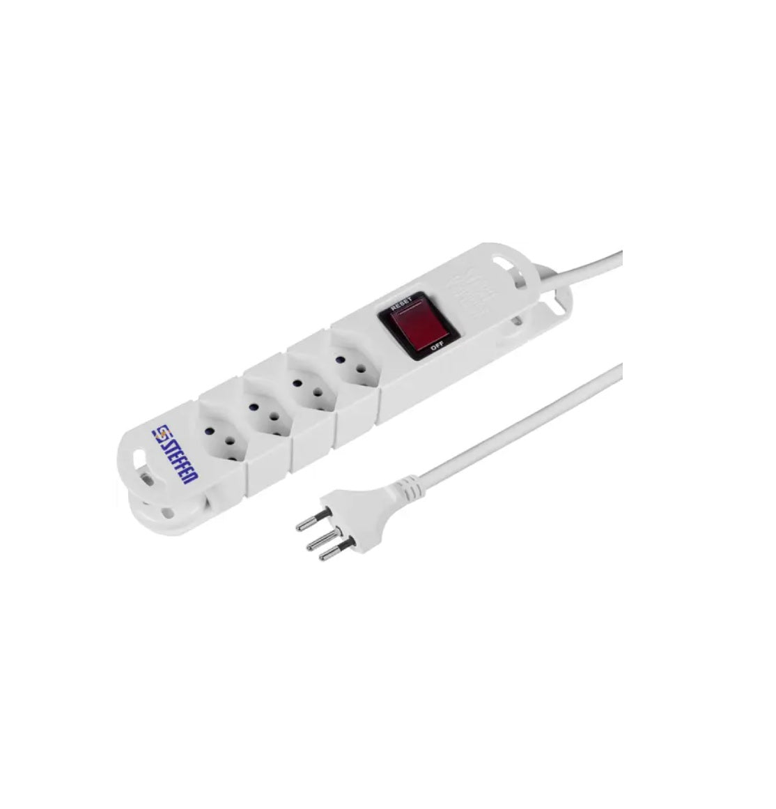 Steckdosenleisten STEBA Variabel 4x T13 weiss, Kabel 3m, mit Schalter